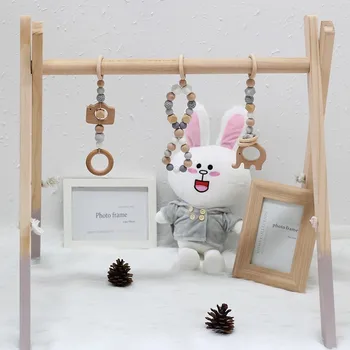 

NEW Wood Baby Gym Rattle Kids Play Gym Frame Toys Wooden Clothes Rack Nursery Room Decor Accessories Newborn Photography Props