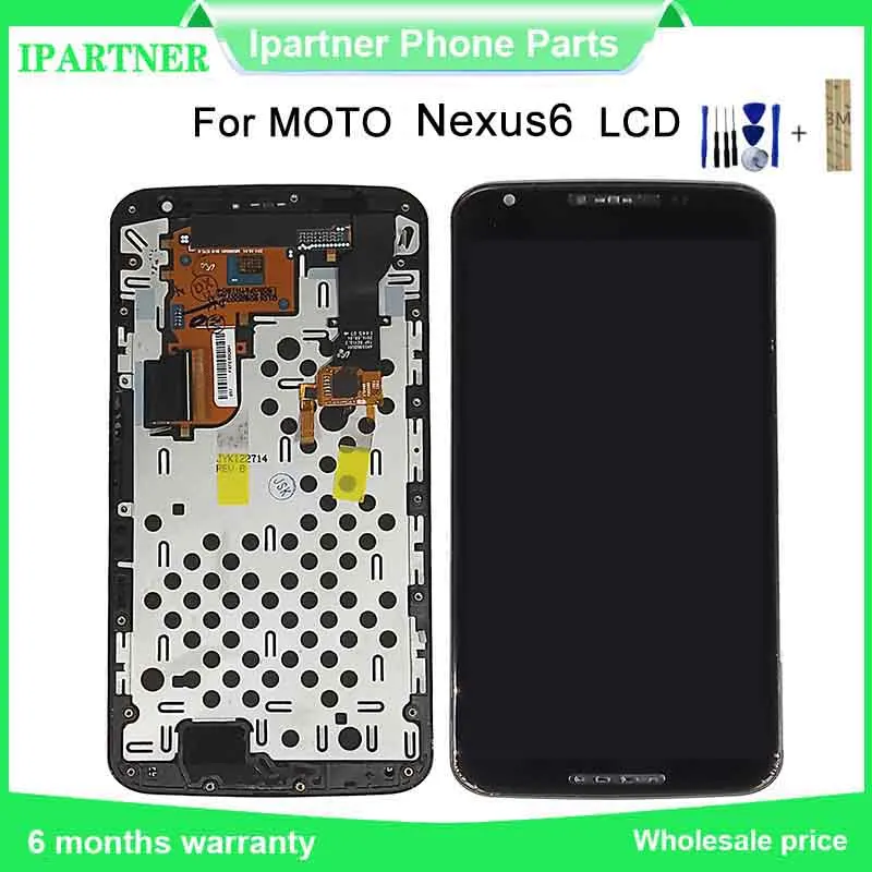 

5.96 Inch for Motorola Nexus 6 XT1100 XT1103 LCD Display Touch Screen Digitizer Assembly with Frame 100% Tested for Moto Nexus6