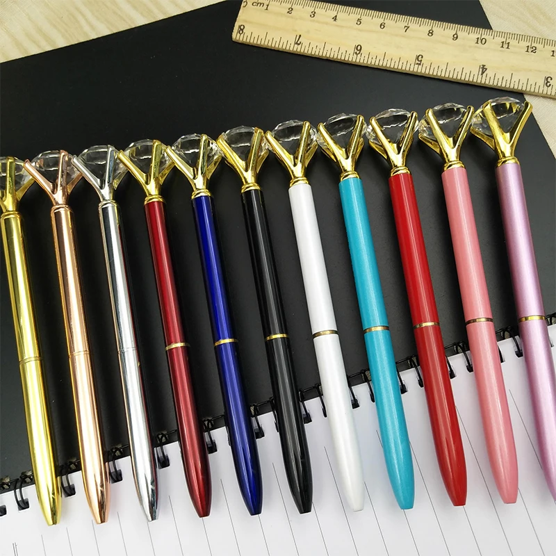Ballpoint Pen Big Gem Metal Ball Pen With Large Diamond Blue And Black Magical Pen Fashion School Office Supplies Ballpoint Pen Big Gem Metal Ball Pen With Large Diamond Blue And Black Magical Pen Fashion School Office Supplies