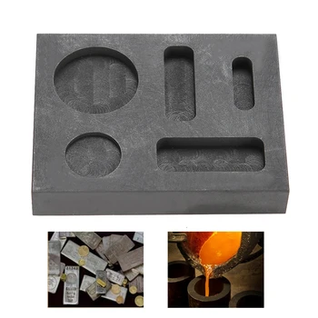 

5 Grooves Graphite Ingot Melting Casting Refining Scrap Combo Crucible Mold Jewellery Earrings Making Tool Ring Model Tool Parts