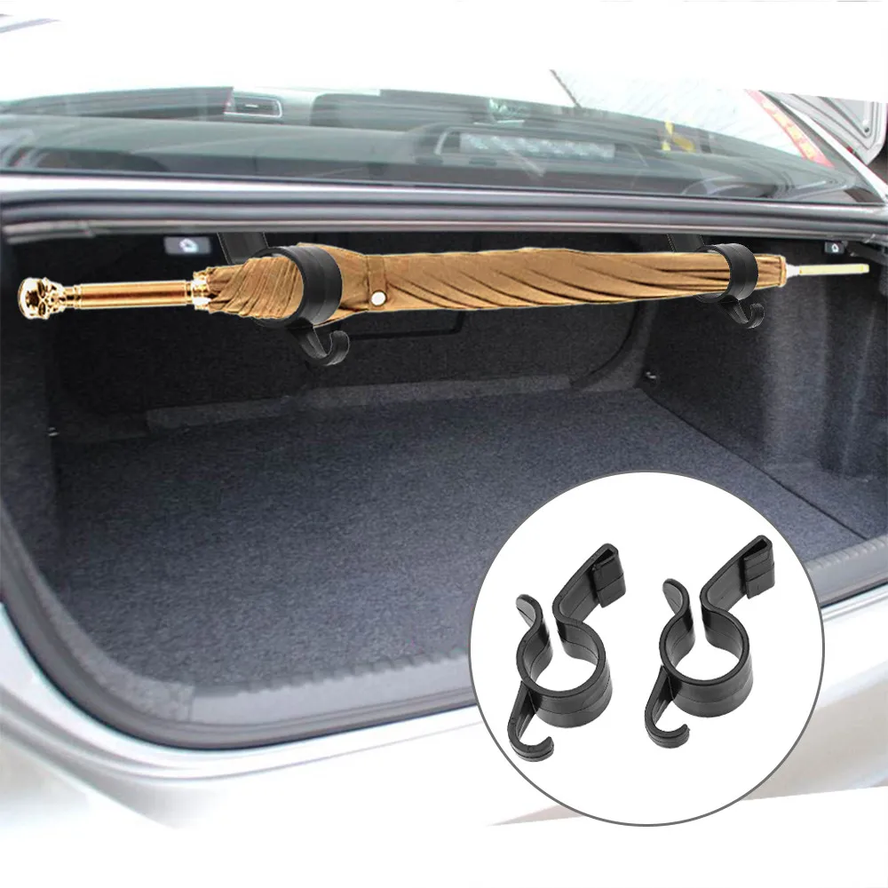 

2pcs/Pack Car Trunk Umbrella Hanger Car Plant Towel Hook Car Towel Umbrella Stand Hook For Travelling