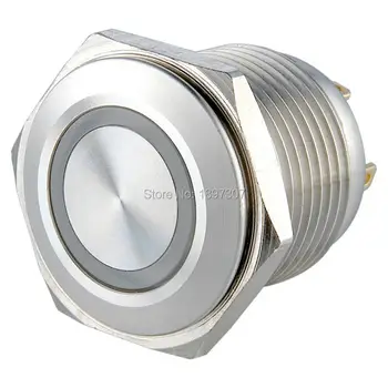 

16mm 3V, 6V,12V,24V,36V Momentary normal open ring LED illuminated stainless steel Anti vandal Electric Switch CE,ROHS