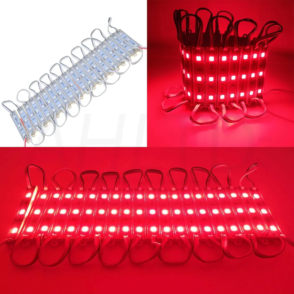 20 шт 5050 3 светодиодный модуль освещения для знака DC 12 V Водонепроницаемые суперяркие светодиодные модули SMD Холодный белый/теплый белый/синий/красный цвет