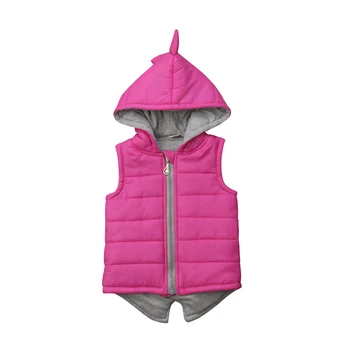 

2019 Canis Infant Baby Girl Winter Warm Dinosaur Hooded Coat Kid Jacket Outerwear Zipper Autumn Fashion Waistcoat