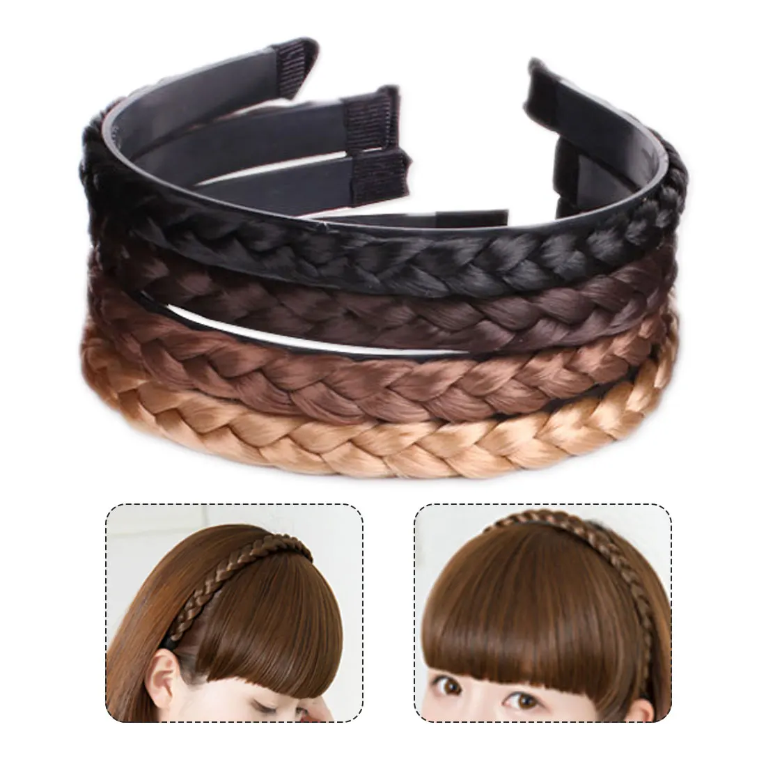 Twisted Wig Braid Hairband For Women Wedding Hair Bands Hairband Plaited Braided Hair Accessories