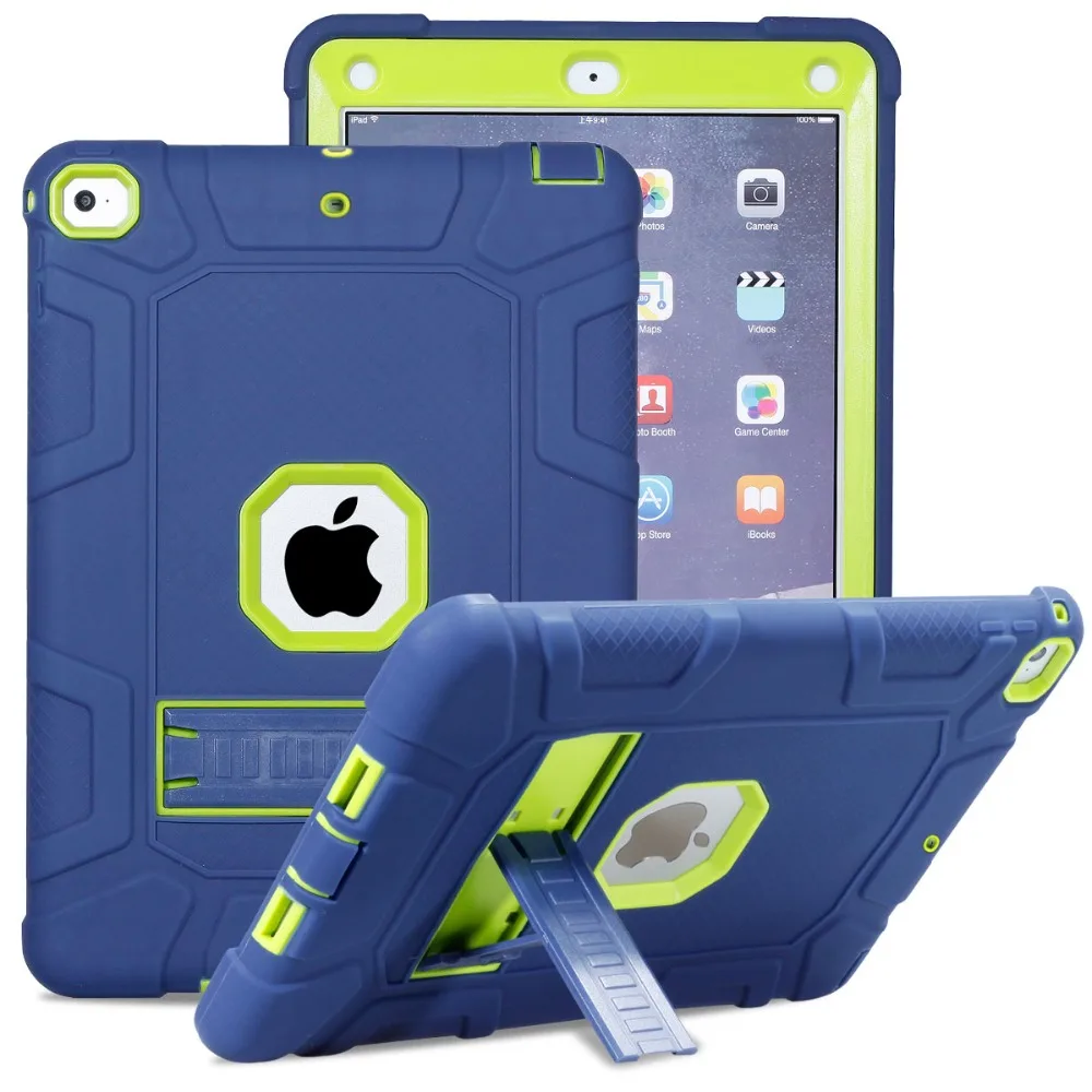 Acheter Antichoc Robuste En Caoutchouc Dur support du boîtier Pour iPad 9.7 2018 Cas 6th Gen A1893 A1954 2017 5th Gen A1822 A1823