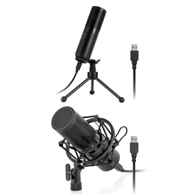 

ALLOYSEED Q9 Computer Microphone USB Wired Condenser Sound Unidirectivity Microphone with Mount for Recording Braodcasting New