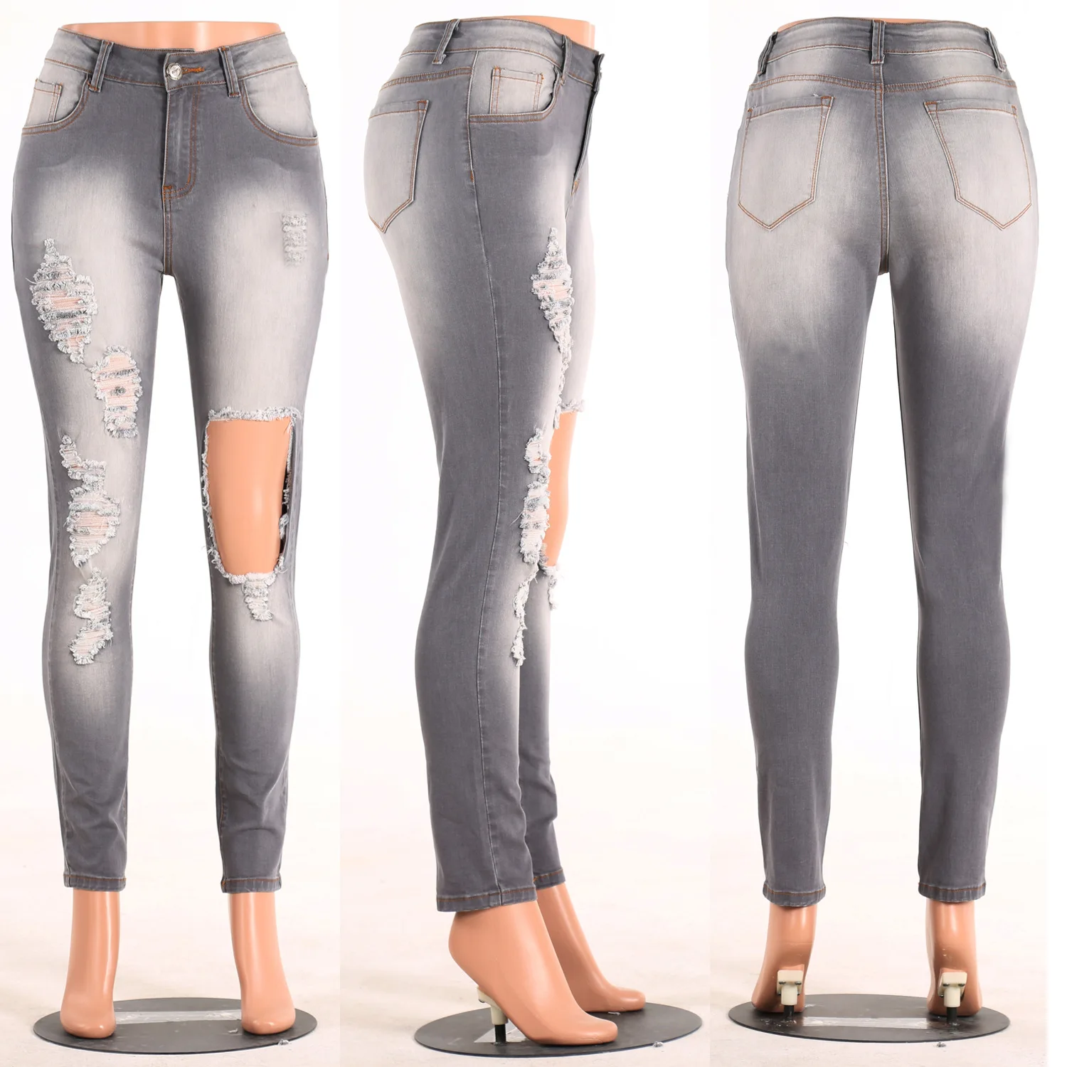 Womens New Destroyed Ripped Distressed Slim Denim Jeans Women Casual Boyfriend Sexy Hole Pencil Pants Plus Size Womens New Destroyed Ripped Distressed Slim Denim Jeans Women Casual Boyfriend Sexy Hole Pencil Pants Plus Size
