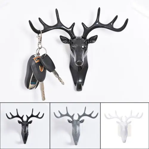 

1xFashion Animal Deer Stags Head Hook Wall Hanger Rack Holder Plastic Home Decor
