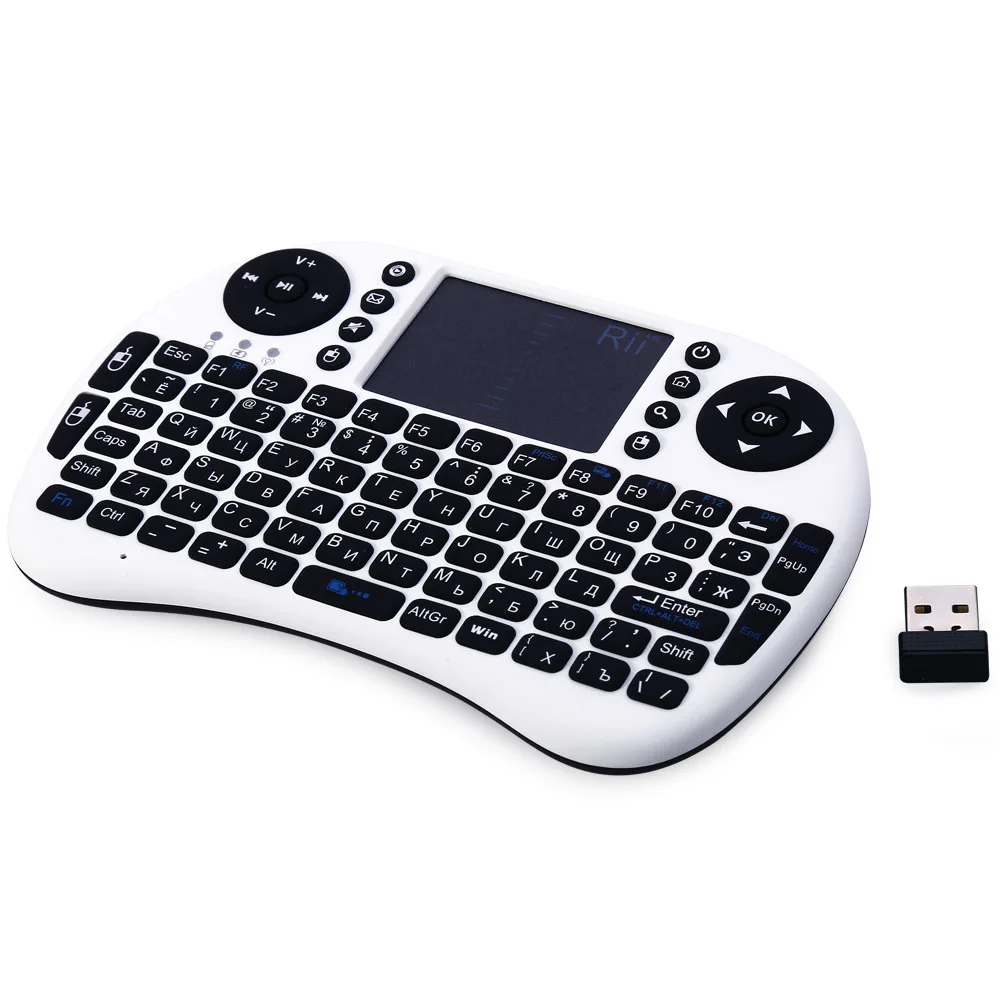 Rii Min I8 2 4 GHz Mini QWERTY беспроводная сенсорная клавиатура комбо 92 клавиши Русская для