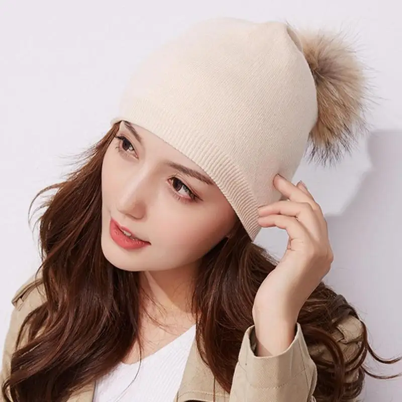 2018 помпонами Кепки WinterHat для Для женщин девушки шапка вязаная девочек зима осень