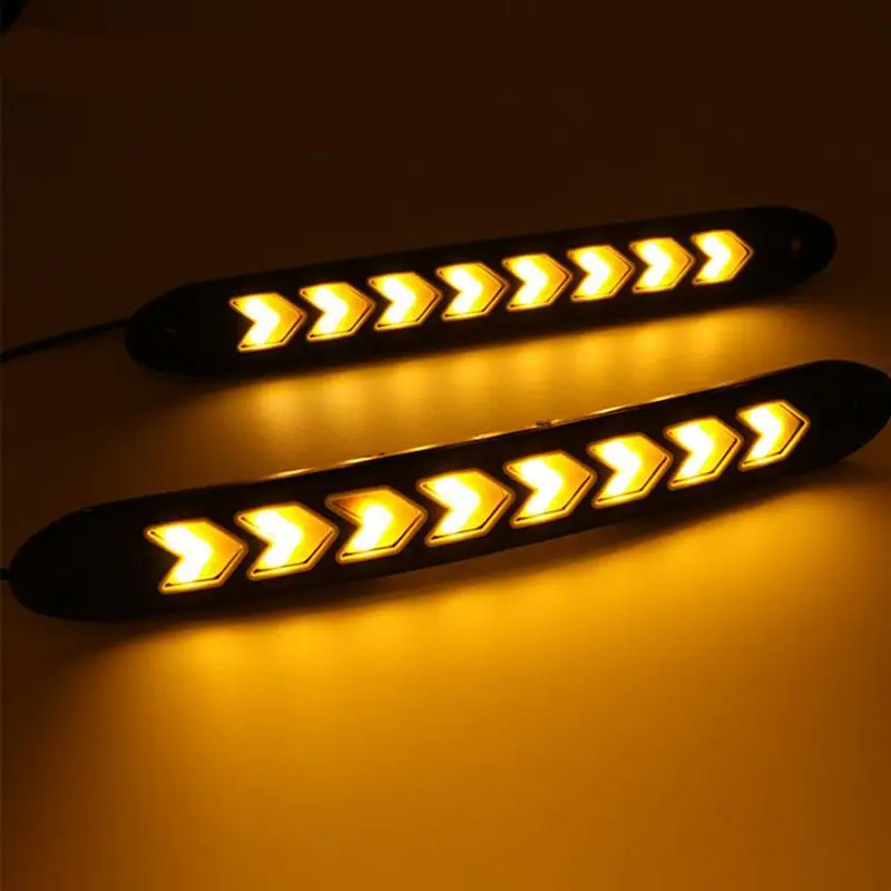 

2PCS LED COB LED DRL Arrow Flexible Board High Power Day Time Use Waterproof Strip Lamp Light Car Bulb Turning Light Signal