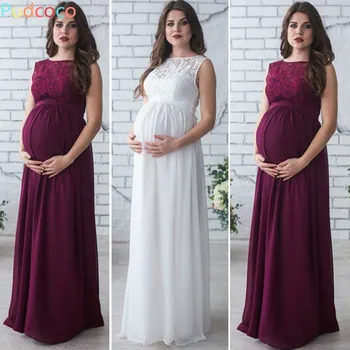 

New & Beautiful Maternity Women Evening Dress Pleated Maxi Pregnancy Baby Shower Wedding Gown