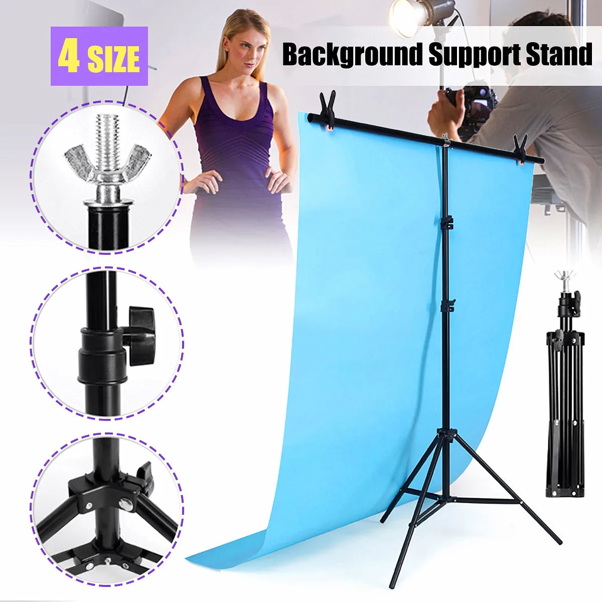 

66*75/200*80/200*138cm Adjustable Background Frame Support Stand Metal Holder Photo Studio Backdrop System Photography Equipment