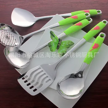 

Dinnerware Sets 5pcs/set Sus 304 Cooking Tool Sets Kitchen Utensils Truner Ladle Stainless Steel Non-stick Cookware Temperature