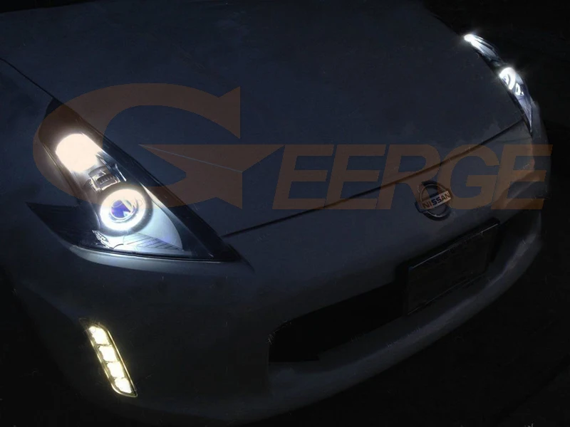 Для Nissan 370Z Z34 Fairlady 2009 2010 2011 2012 2013 Отлично 4 шт. smd led Ангельские глазки гало кольца ультра яркие красные/зеленые/дневные ходовые огни