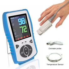 Medical Handheld Pulse Oximeter SpO2 Sensor Temperature Probe Blood Oxygen Monitor Pulse Rate meassure Fingertip Health care yk 820mini 2 4inch color tft screen handheld pulse oximeter spo2 pulse rate blood oxygen monitor oxymeter