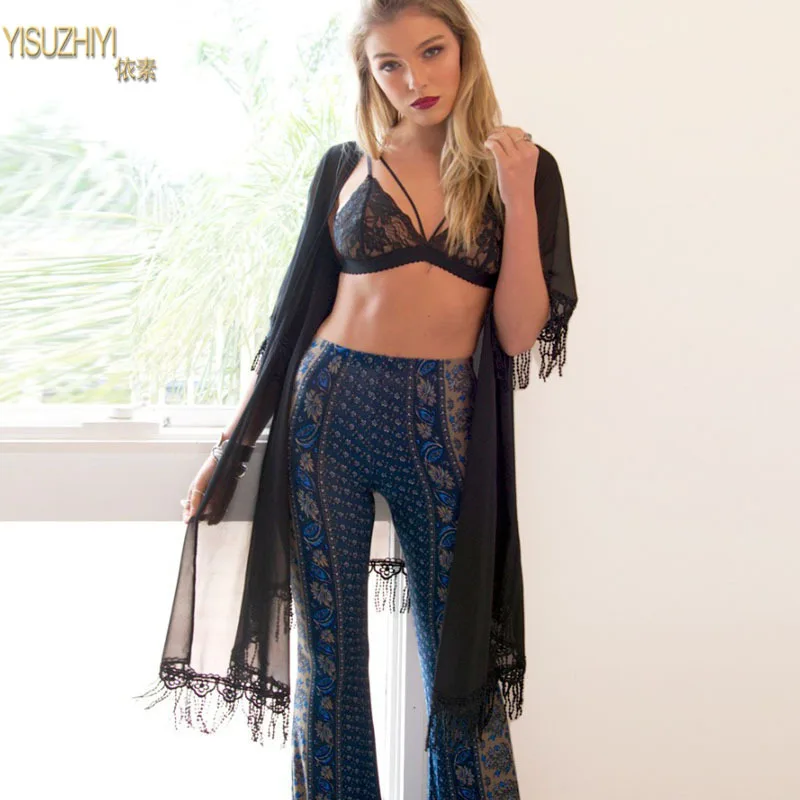 

2pcs New European And American Foreign Trade Style Black And White 2 Color More Code Lace Sexy Perspective yoga shirt