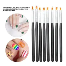 Кисти для нейл-арта, 8 шт, набор кистей для нейл-арта, цветочный рисунок, рисунок с лепестками, градиентная ручка, инструмент для маникюра, аксессуары для ногтей