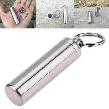 

1pc Waterproof Pill Box Case Mini Pills Box Container Stainless Steel/Aluminum Alloy Medicine Bottle Keychain For Outside
