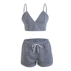 Женская одежда для сна хлопковый комплект для женщин пижамный комплект короткий летний безрукавная Пижама Наборы