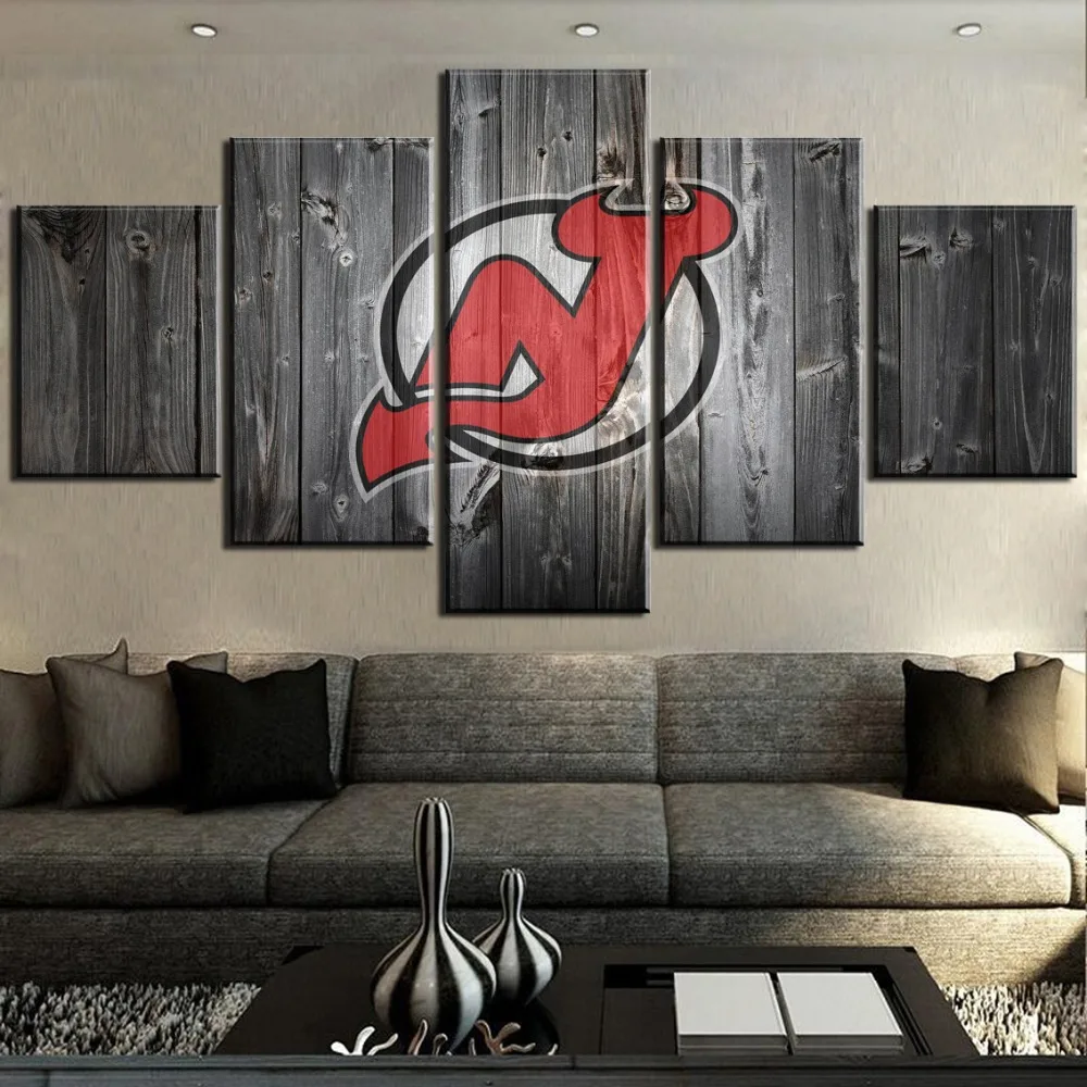 

New 5 Piece Ice Hockey Logo Sport Wall Picture Cuadros Decoracion Paintings on Canvas Wall Art for Home Decorations Wall Decor