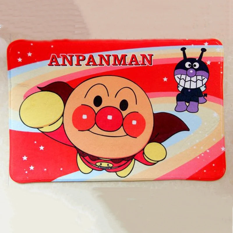 

1 Pc New Arrival Anpanman Plush Carpet Bread Superman Bacteria Baikinman Cartoon Foot Pad Door Mat Carpet Plush Toy