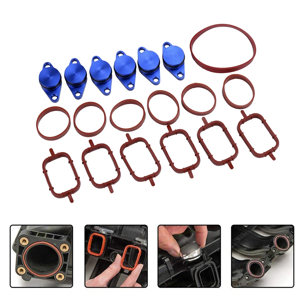 6X22 мм дизельный закрученный заслонки заготовок Ремонтный комплект с коллекторными прокладками для BMW Swirl лоскут заглушки впускного коллектора прокладки набор