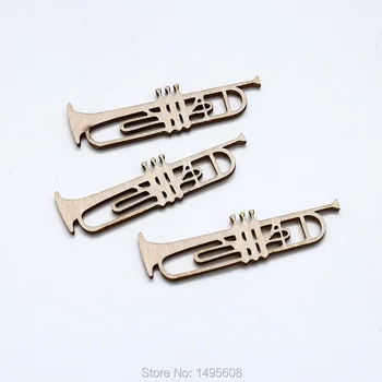 

Wooden Shape Trumpet, Wooden Cut Out, Wall Art, Home Decor, Wall Hanging, Unfinished and Available from 2 to 42 Inches