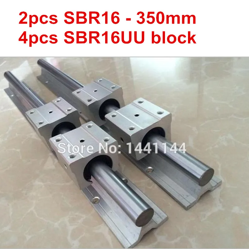 Линейная направляющая SBR16: линейная SBR16 - 350 мм + 4 блока SBR16UU для деталей ЧПУ |