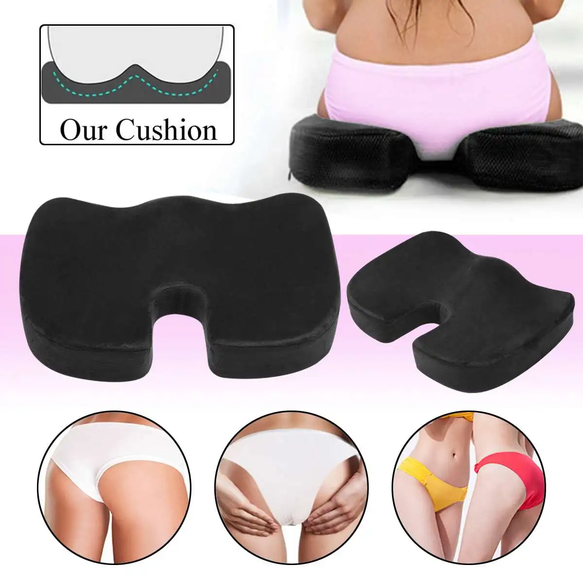 

Travel Seat Cushion Coccyx Orthopedic Memory Foam U Seat Massage Chair Cushion Pad Car Office Massage Cushion