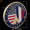 USA Department Of State Embassy Paris France Tower Souvenir Challenge Gold Collectible Copy Coins ► Photo 3/6