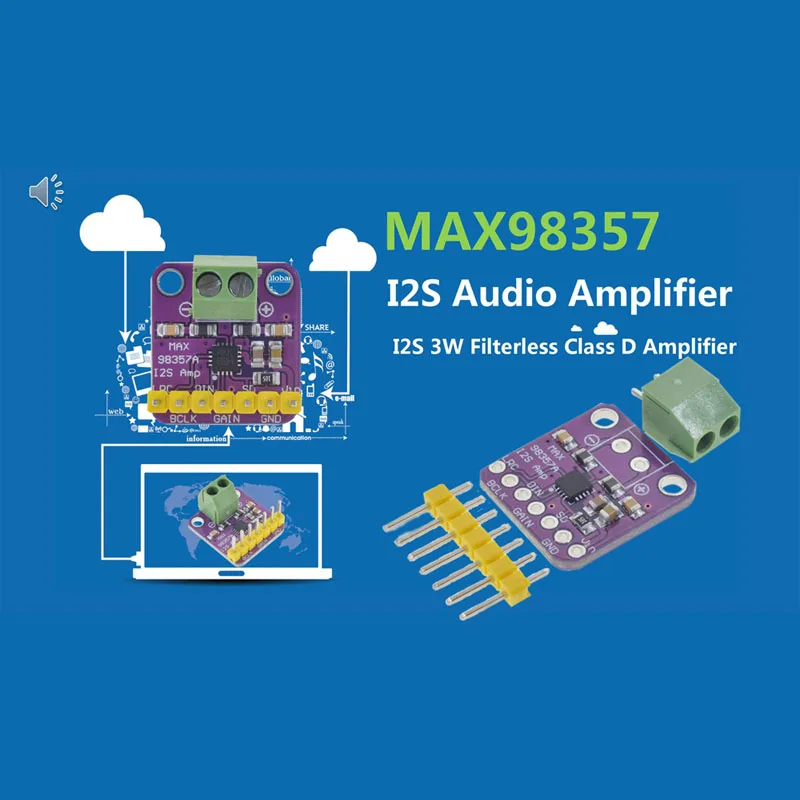 Горячие предложения Max98357 ies 3 Вт усилитель класса D Breakout интерфейс Dac декодер модуль Filterless аудио плата для Raspberry Pi Esp3