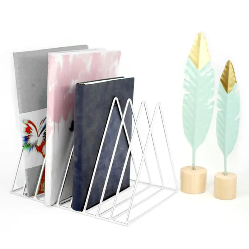 Buy Solid 9 Grid File Storage Book Shelf Bookbends Desktop Nordic Wrought Iron File Holder Office Desk Storage Book Stand Organizer