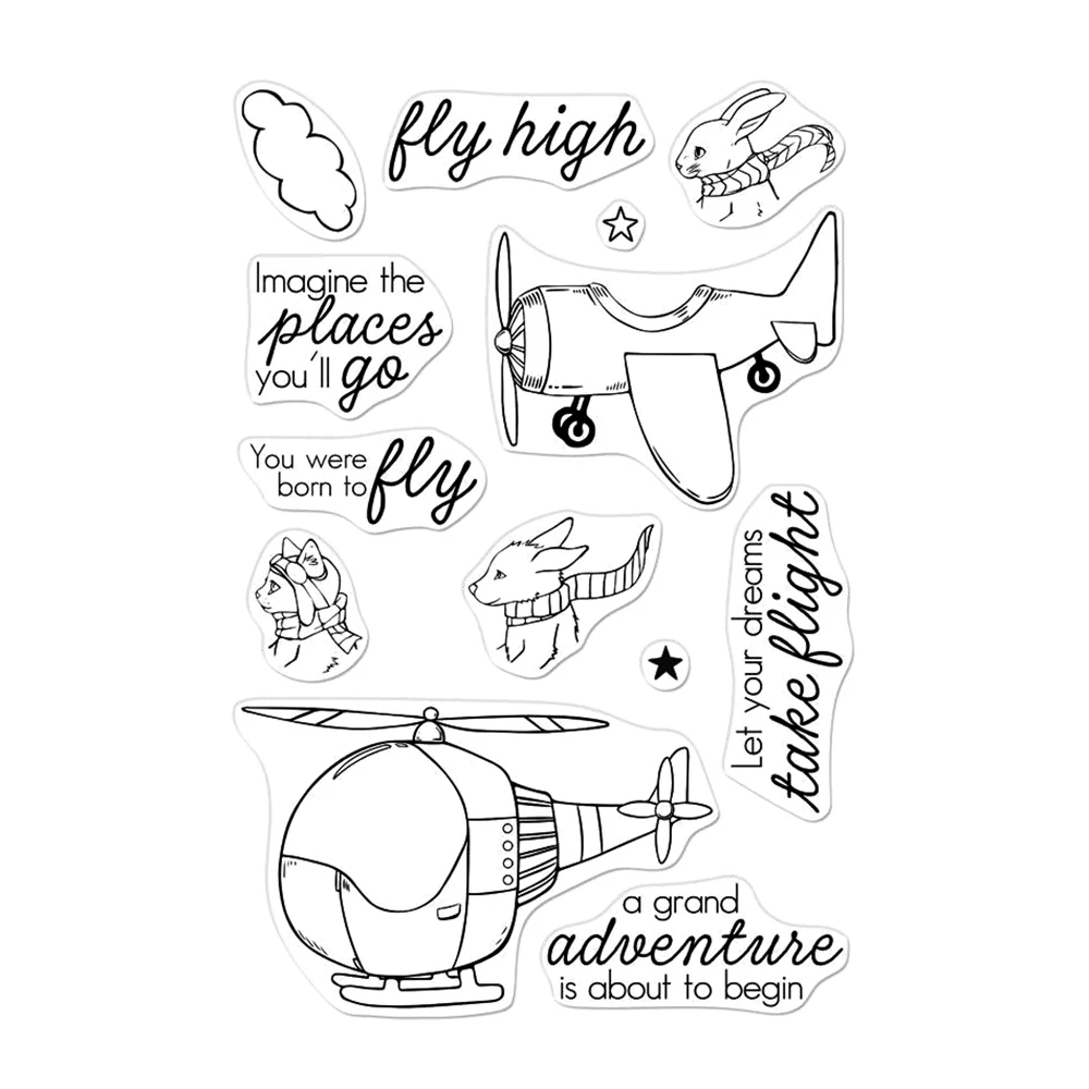 

Fly High Animals Transparent Clear Silicone Stamp/Seal for DIY scrapbooking/photo album Decorative clear stamp