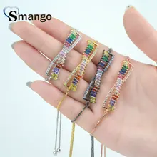 5 штук Новое поступление! Женская мода серии радуги неправильной формы CZ зубец Установка браслет, четыре цвета покрытия, можно смешивать