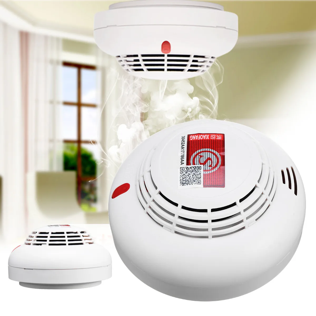 

Smart Smoke Detector Home Office Security FireAlarm Sensor Battery Operated Security Smoke Alarm System FireProtection Analyzer