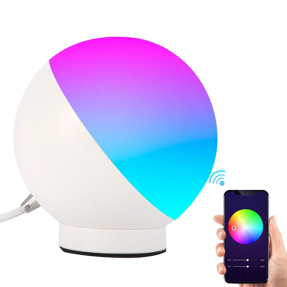 Умная светодиодная беспроводная WiFi RGBW Настольная лампа с голосовым управлением