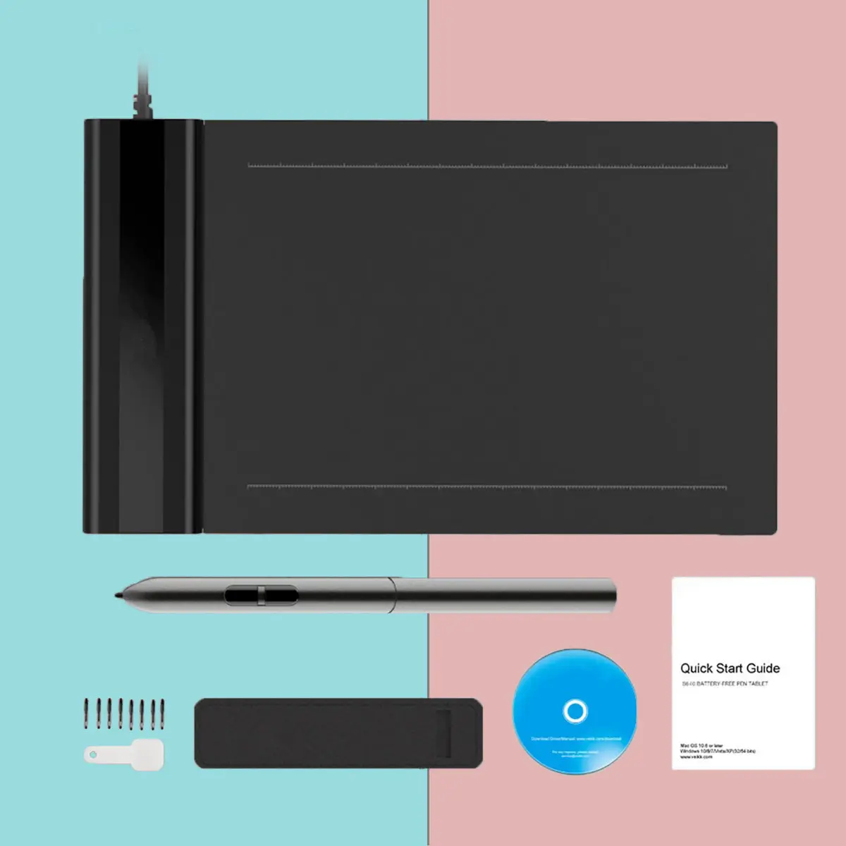 

S640 5080LPI Digital Drawing Tablet 6X4 Inch Graphic Drawing Pad with Battery-free Pen Writing Painting Tablet Board