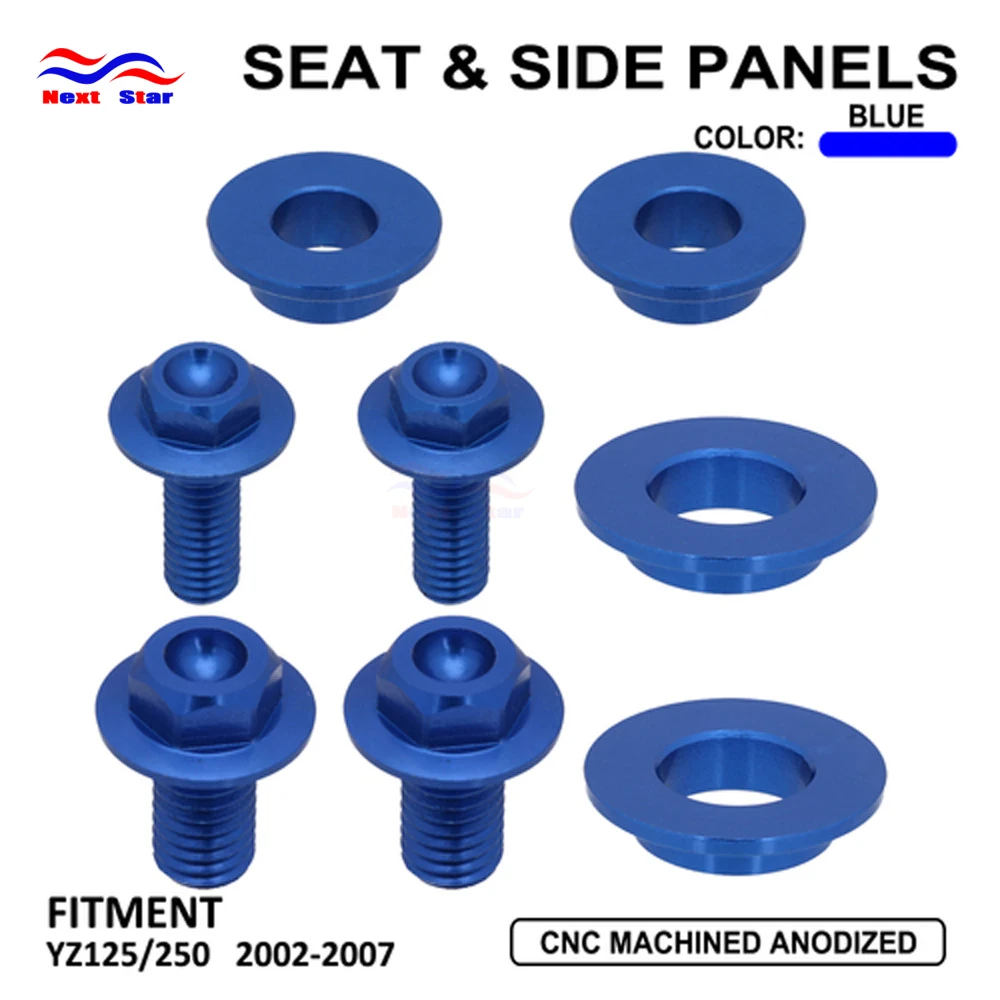 Motorcycle Aluminum Blue Screw Rear Front Fender Radiation Shround Seat For Yamaha YZ YZ125 125 YZ250 250 2002 03 04 05 06 2007