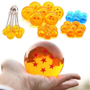 

7.6CM Original Box Blue Dragon Ball Z Crystal Balls Action Figure Anime 1 2 3 4 5 6 7 Star Dragonball Children Kid Toys Keychain