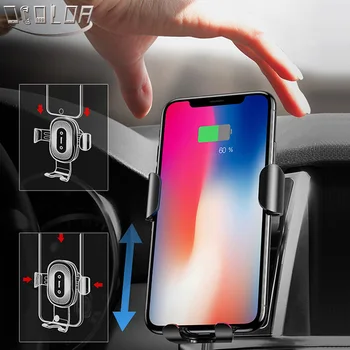 ocolor For iPhone XS Max X XR 8 Fast Wireless Charging Car Phone Holder For Samsung Note 9 S9 S8 Car Mount Qi Wireless Charger