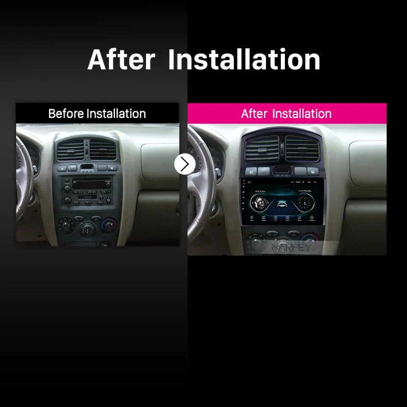 Discount Harfey Car Stereo for 2005-2015 Hyundai Classic Santa Fe 9" Android 8.1 Head Unit GPS Navigation AUX MP3 Bluetooth TV Tuner 5