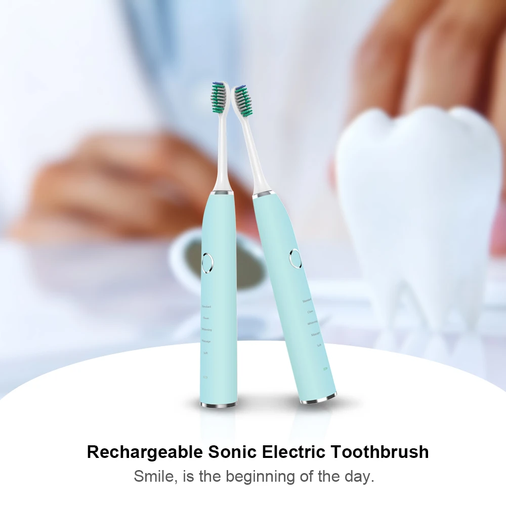 

Electric Toothbrush Rechargeable Sonic Electric Toothbrush with Smart Timer Five Brushing Modes Waterproof