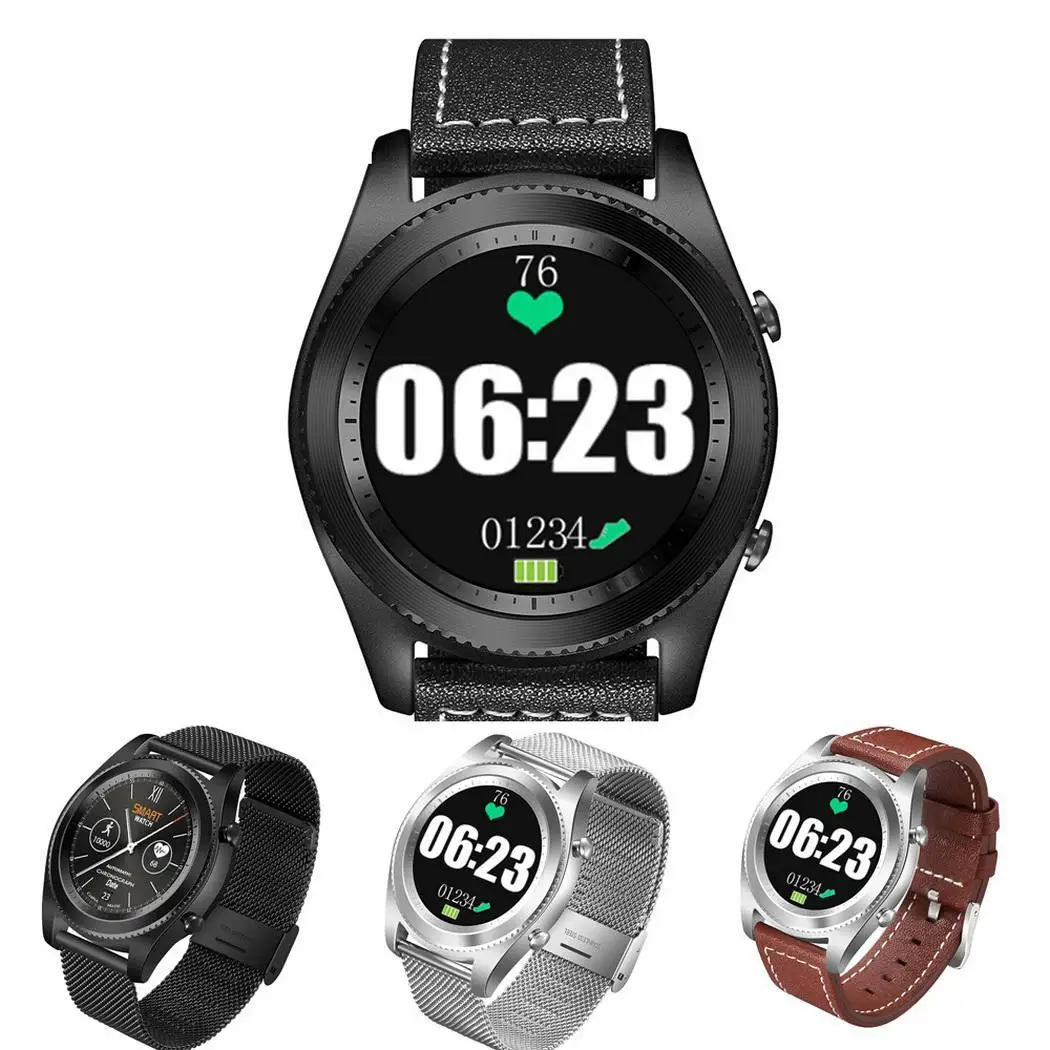  1.3inch Unisex Waterproof Bluetooth Call Smart 5-10m Round Touch Watch 380mAh Pin Buckle RAM 64M+RO