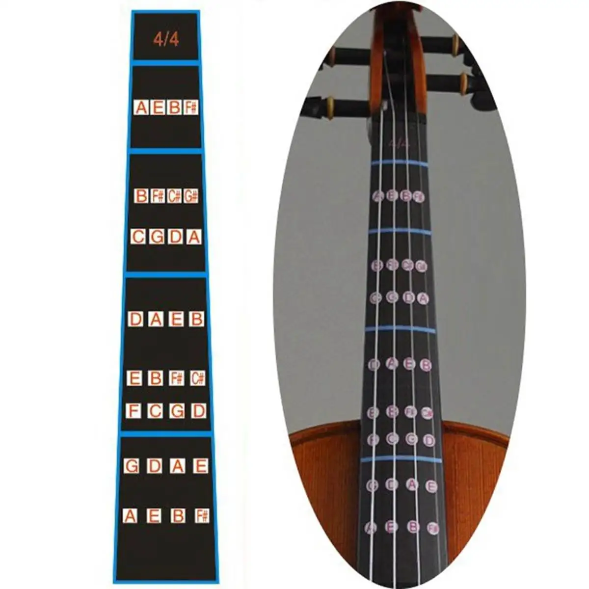

1Pcs Violin Scale Stickers Finger Ring Chart For 4/4 3/4 1/2 1/4 1/8 Violin Fingerboard Finger Guide Label Sticker