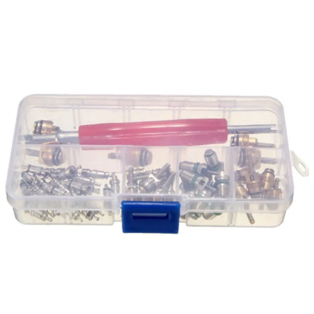 

51pcs Car Air A/C Conditioning Condition Stem Valve Cores Remover Tool for Schrader Maintenance Assortment Combo