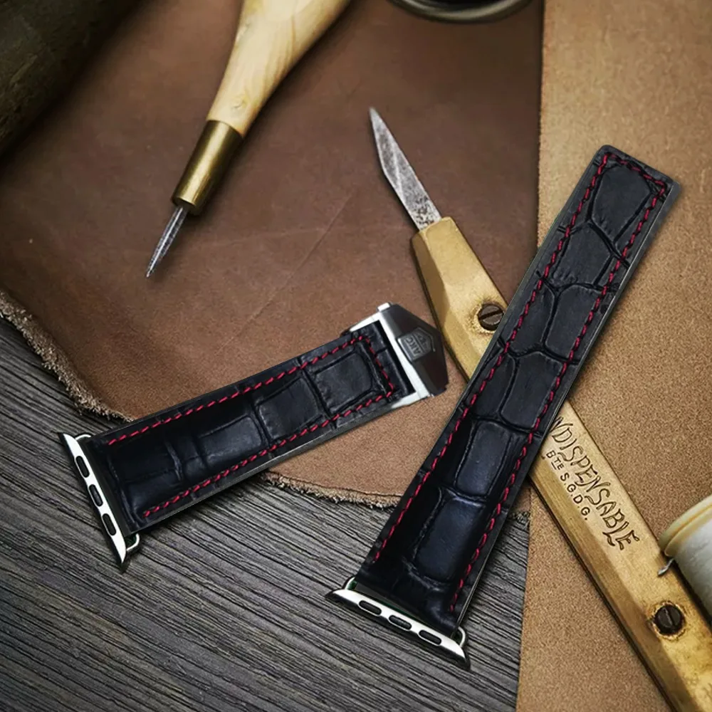 44mm Watch Band For Apple Watch 4 Wrist Bracelet Folding Buckle Genuine Leather Strap For Apple Watch Series 1 2 3 44mm Watch Band For Apple Watch 4 Wrist Bracelet Folding Buckle Genuine Leather Strap For Apple Watch Series 1 2 3