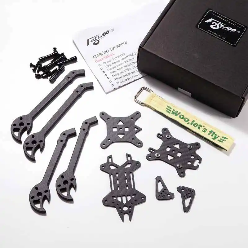 Новое поступление 2019 FLYWOO Vampires 230 мм 5 дюймов FPV Racing Frame Kit Arm Supports Foxeer Monsters Mini Pro для