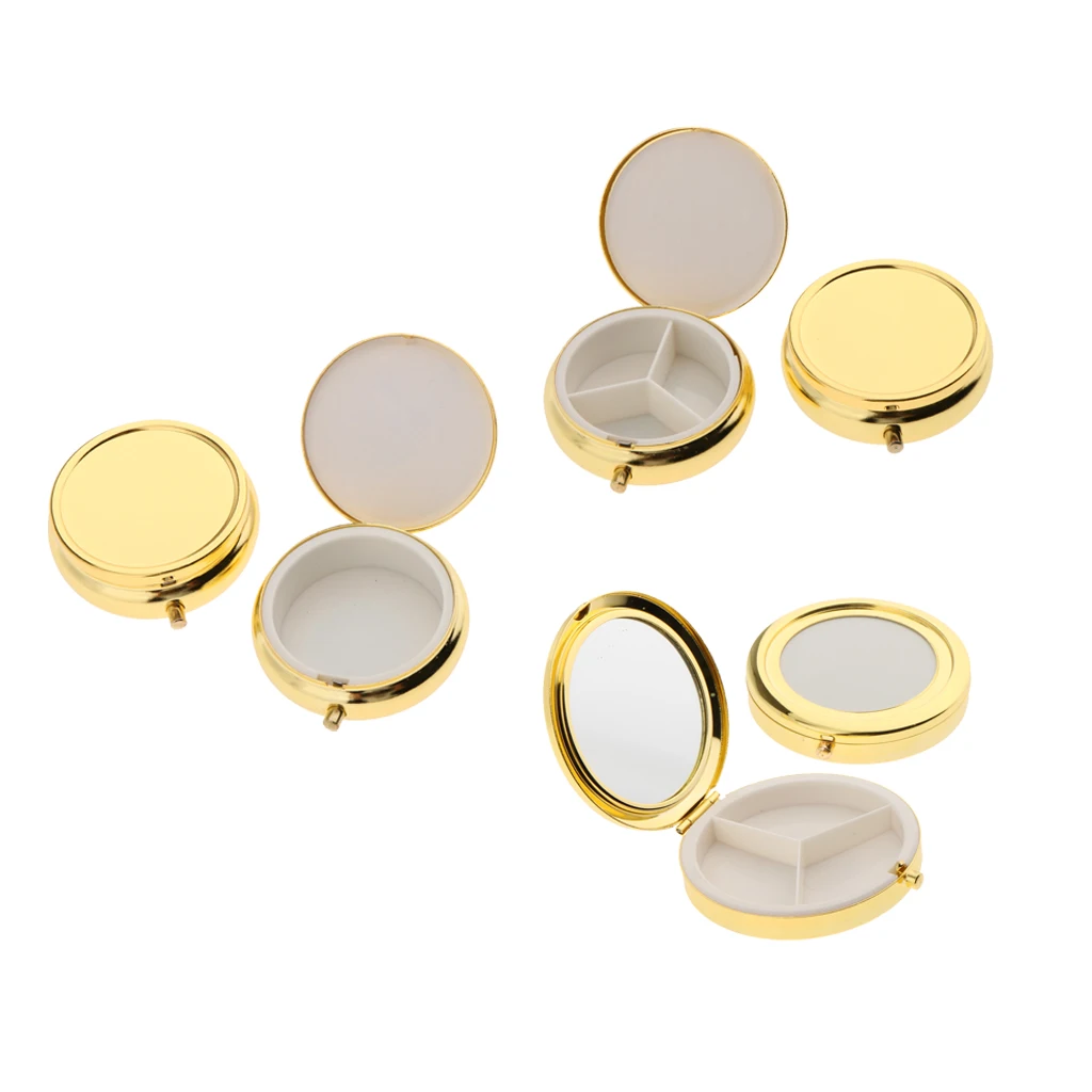

Round Weekly Pill Case for Purse with Single/ 3 Compartments, 2 Pack